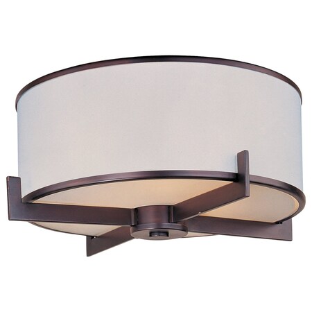 Maxim Three Light Oil Rubbed Bronze Drum Shade Flush Mount 12050WTOI